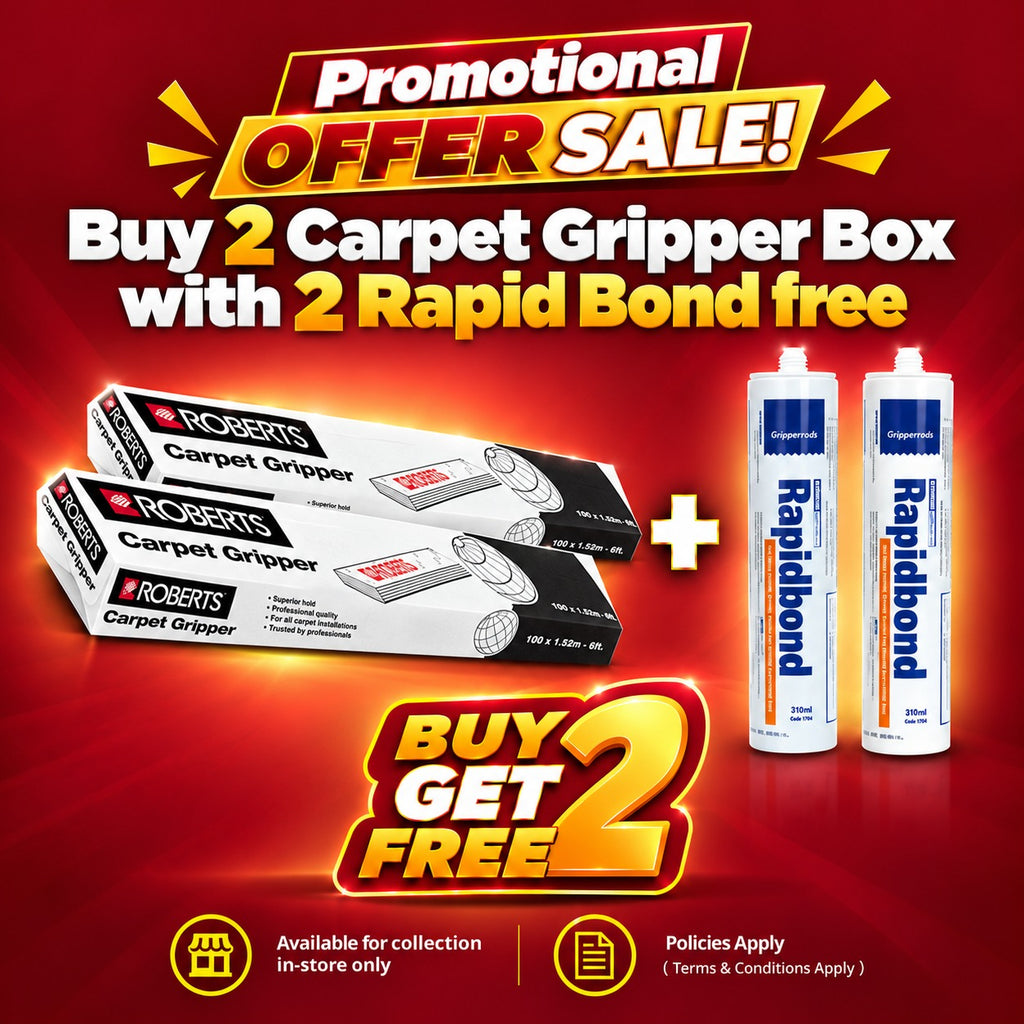 2x Roberts Carpet Gripper Box + 2 Free Rapid Bond